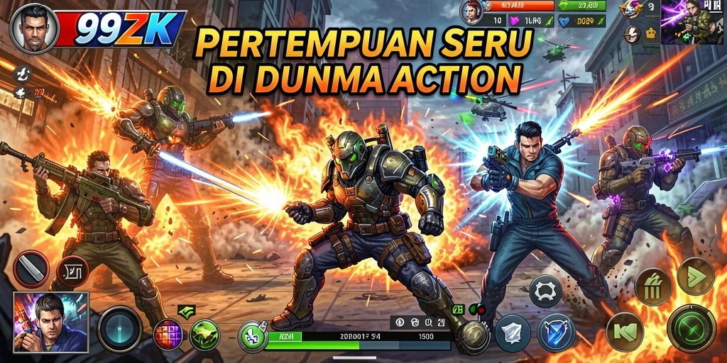 Tampilan aksi seru dalam 99ZK dengan grafik yang memukau.