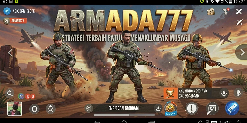 Tampilan menarik dari gameplay strategi di ARMADA777.