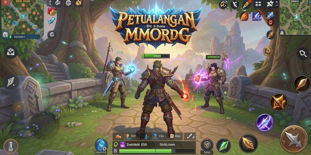 Screenshot utama JIN69 menampilkan aksi epik dalam permainan MMORPG.