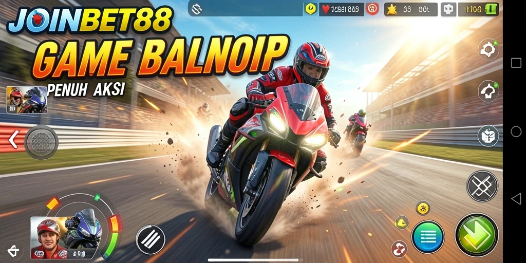 Gameplay seru dari JOINBET88 dengan balap motor yang mendebarkan.