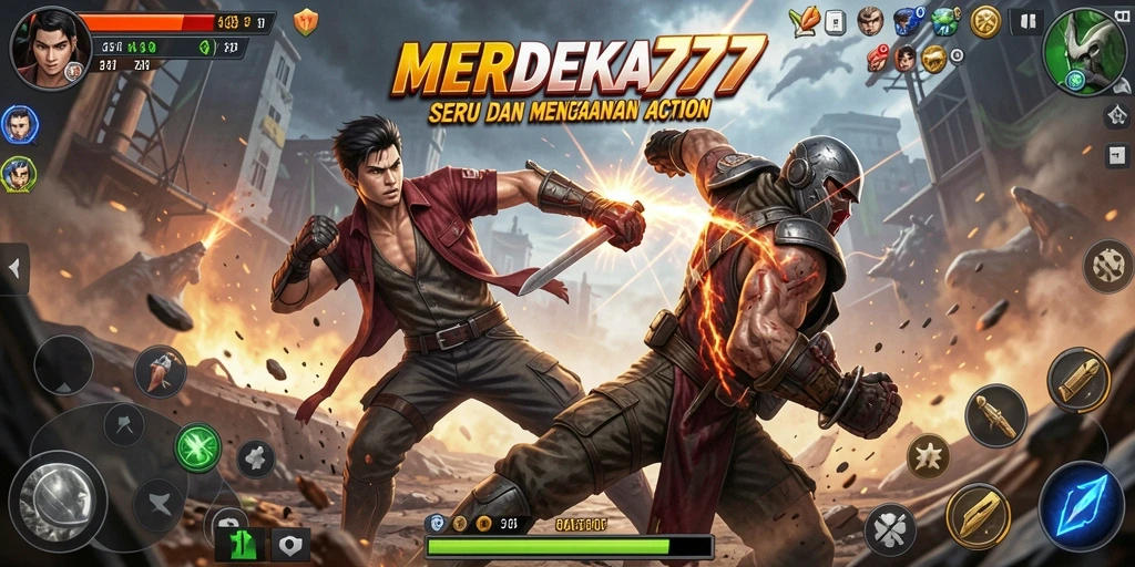 Tampilan seru gameplay MERDEKA777 yang penuh aksi dan adrenalin.