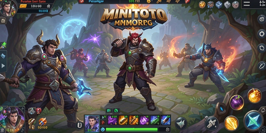 Tampilan gameplay di dunia MMORPG MINITOTO yang memukau.