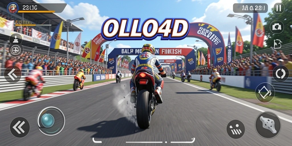 Tampilan menakjubkan dari gameplay balap motor di OLLO4D.