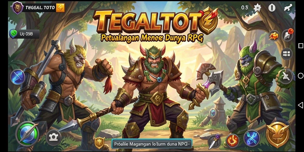 Screenshot utama TEGALTOTO menampilkan pertarungan seru dan karakter yang kuat.